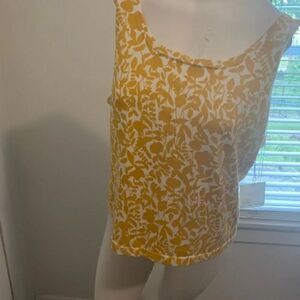 Jillian Jones Gold/White Floral print Tank top, size XL